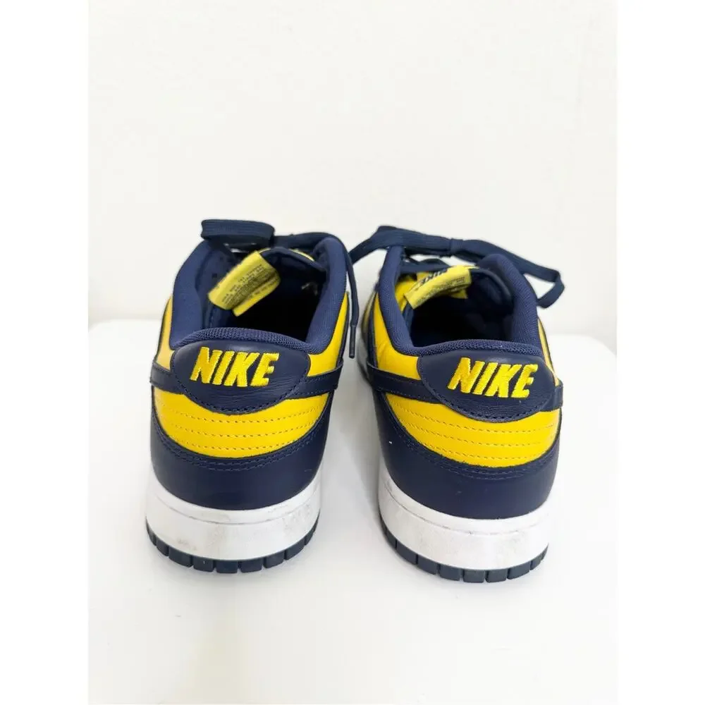 Nike Dunk Low Michigan Navy and Yellow Sneakers Men’s Size 12.5